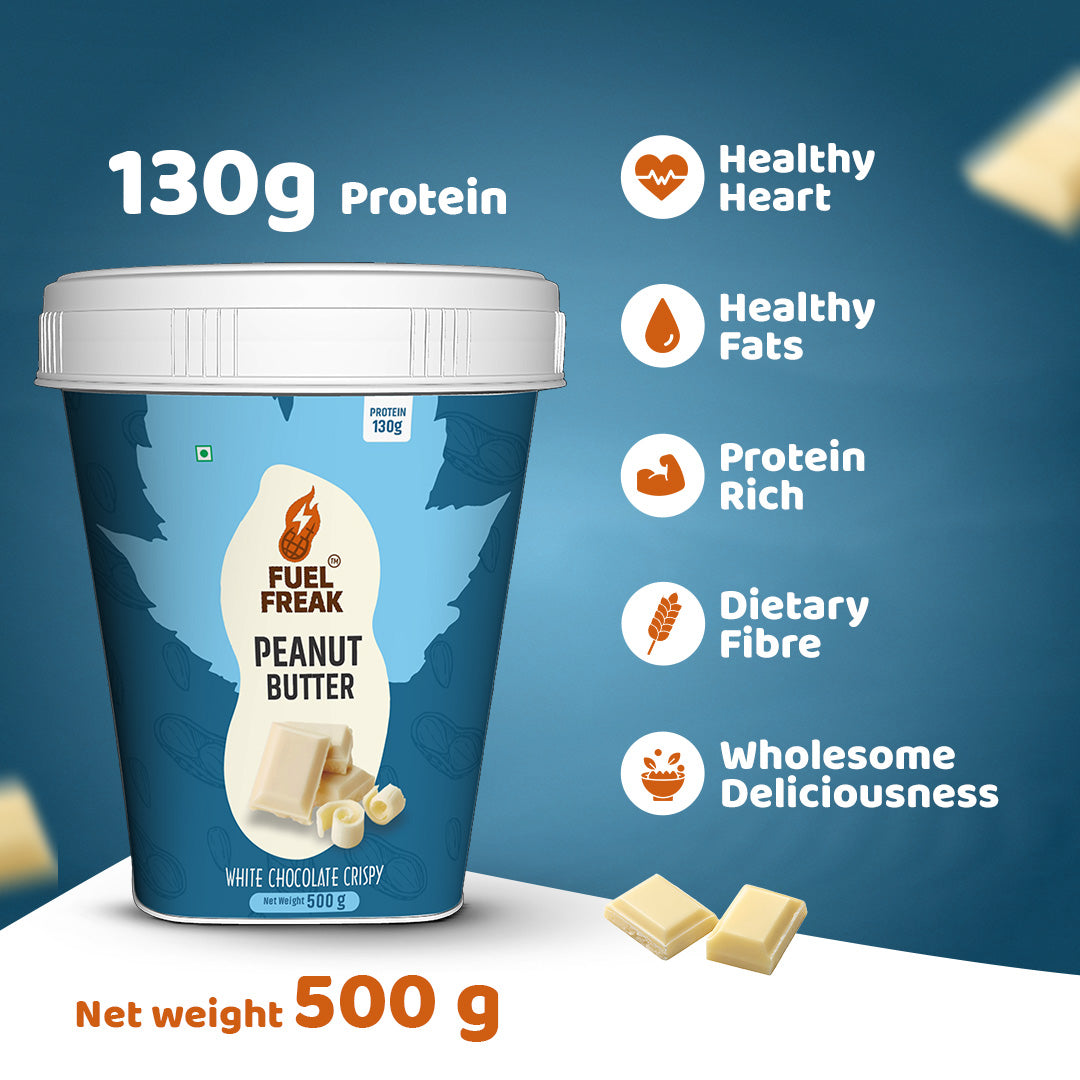 Fuel Freak High Protein Peanut Butter – White Chocolate Crispy (500g)
