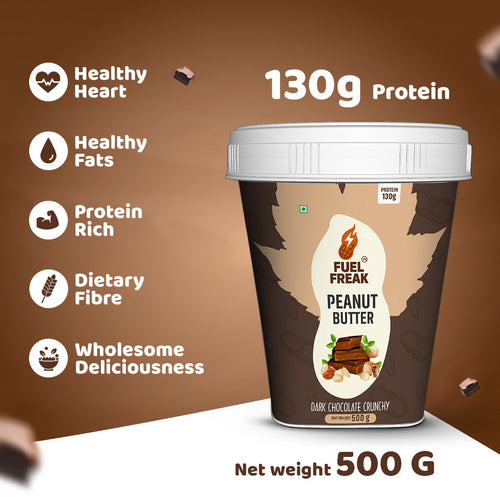 Fuel Freak High Protein Peanut Butter – Dark Chocolate Crunchy (500g)