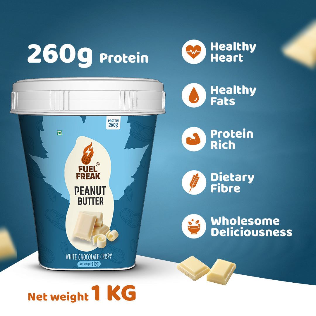 Fuel Freak High Protein Peanut Butter – White Chocolate Crispy (1kg)