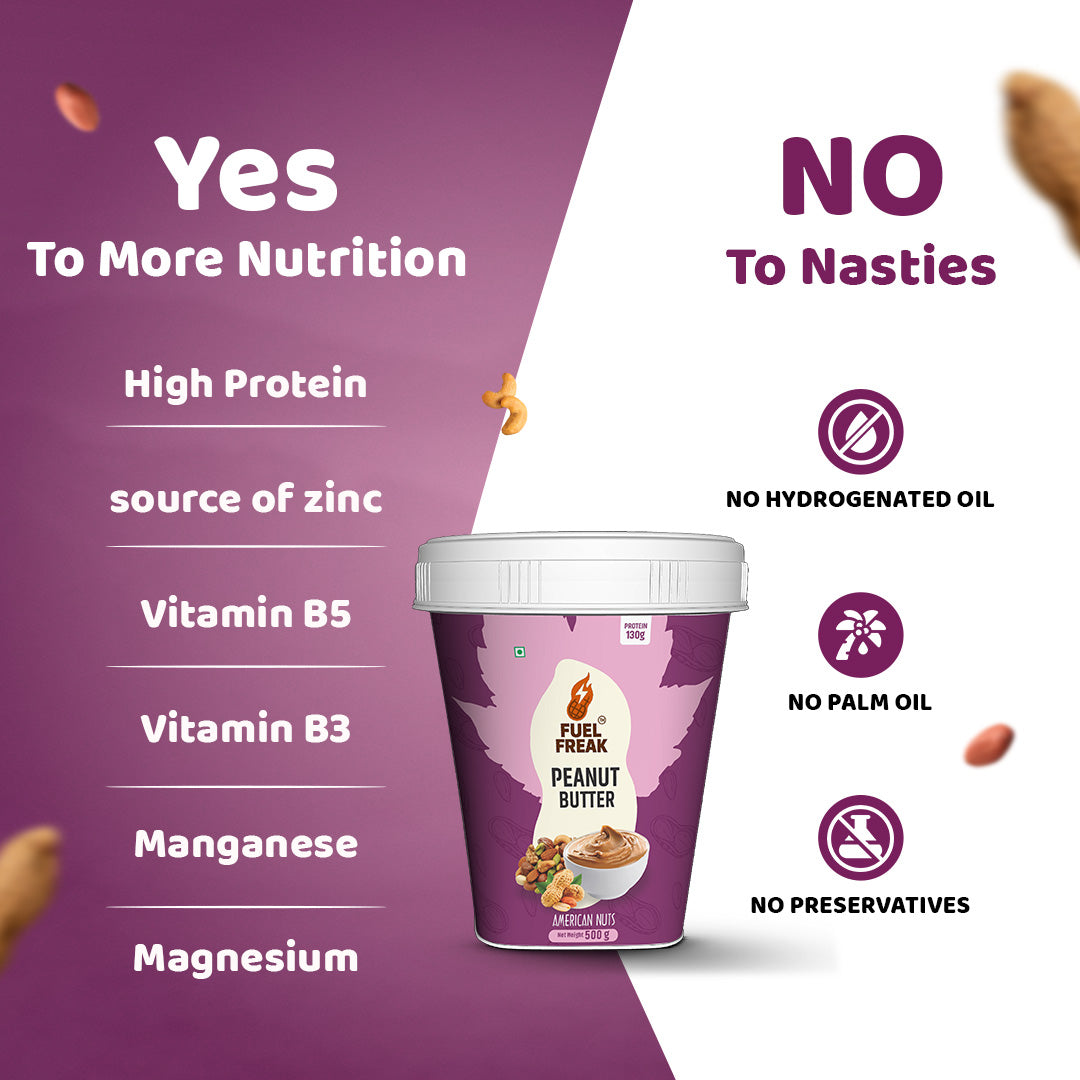 Fuel Freak High Protein Peanut Butter – American Nuts (500g)