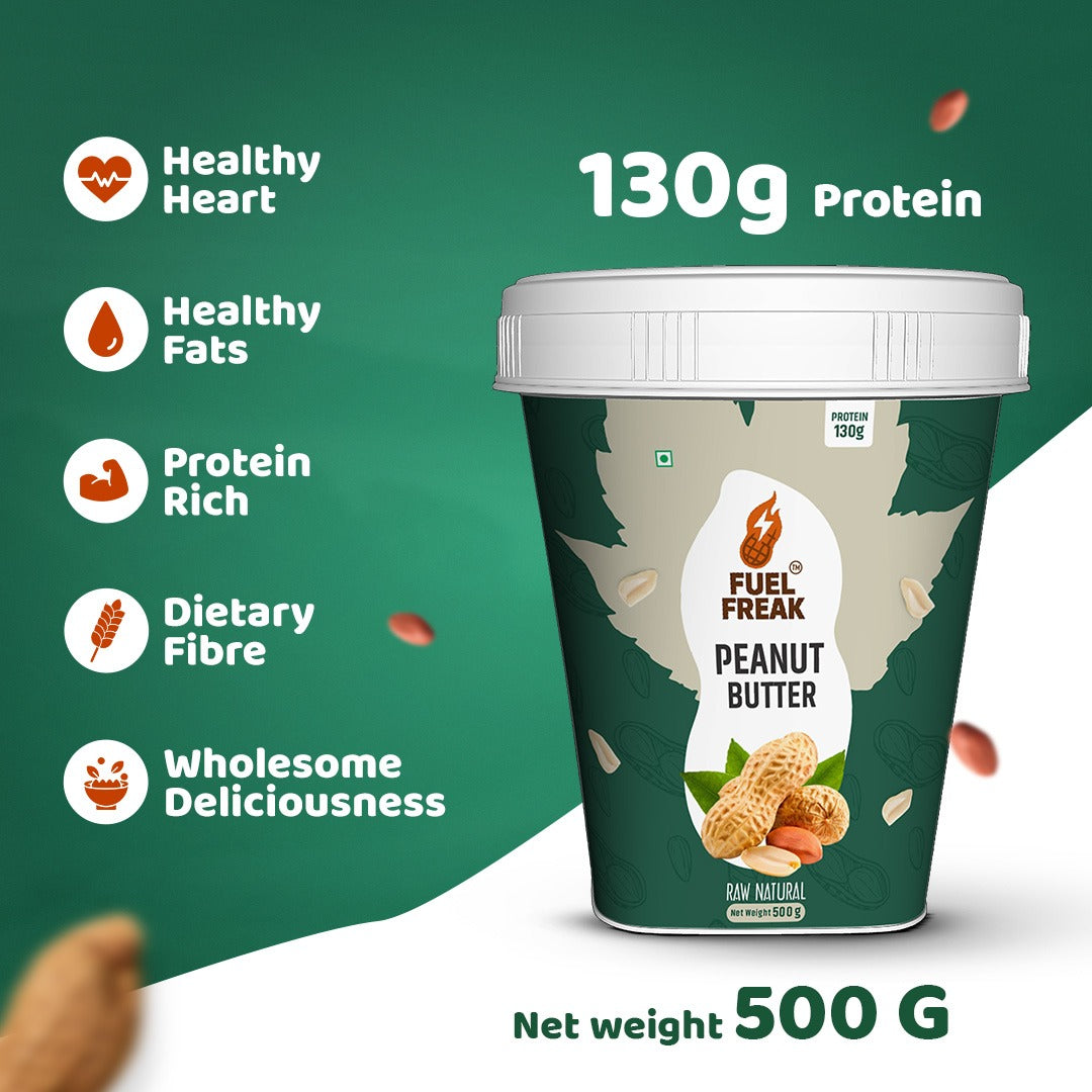 Fuel Freak High Protein Peanut Butter – Raw Natural (500g)